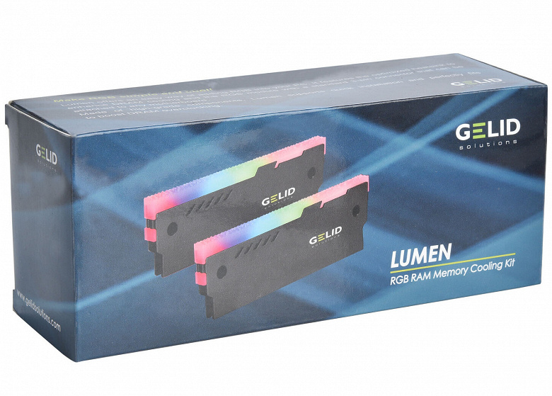 Радиаторы Gelid Lumen, украшенные подсветкой RGB, предназначены для модулей памяти