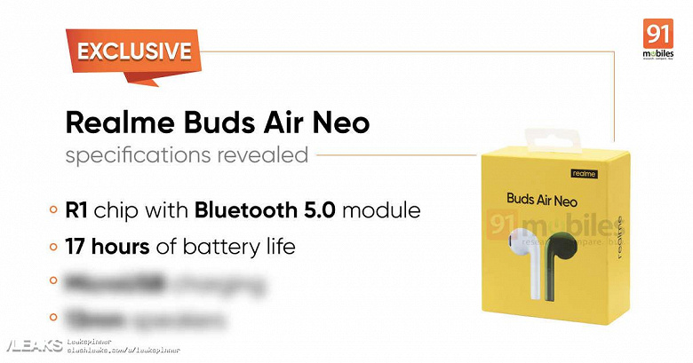 Новейшие беспроводные наушники Realme Buds Air Neo работают 17 часов без подзарядки