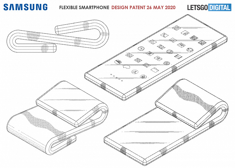 Смартфон-матрас — новый форм фактор от Samsung. Это лишь патент, но выглядит весьма занятно