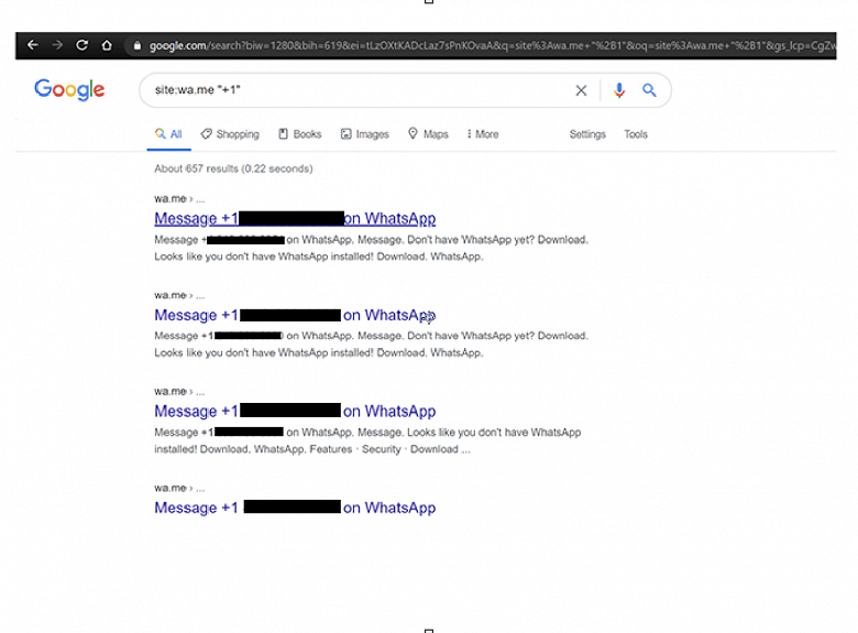 Популярный мессенджер WhatsApp выдаёт телефоны пользователей в поиск Google и не считает это проблемой