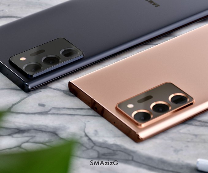 Золотистый iPhone 12 Pro и бронзовый Samsung Galaxy Note20 Ultra показали «бок о бок». Красивые реалистичные рендеры