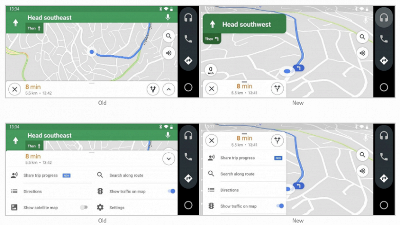 Android Auto на смартфонах стал удобнее. Новый интерфейс Google Maps