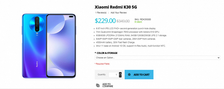 Популярный смартфон Redmi K30 5G резко упал в цене у себя на родине