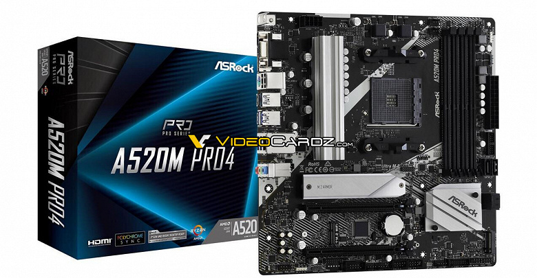Изображение платы ASRock A520M Pro4 подтверждает, что платформа A520 не будет поддерживать PCIe Gen4