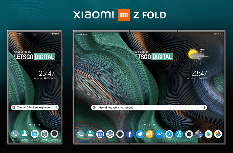 Смартфон Xiaomi Mi Z Fold сгибается в двух местах. Первые изображения 