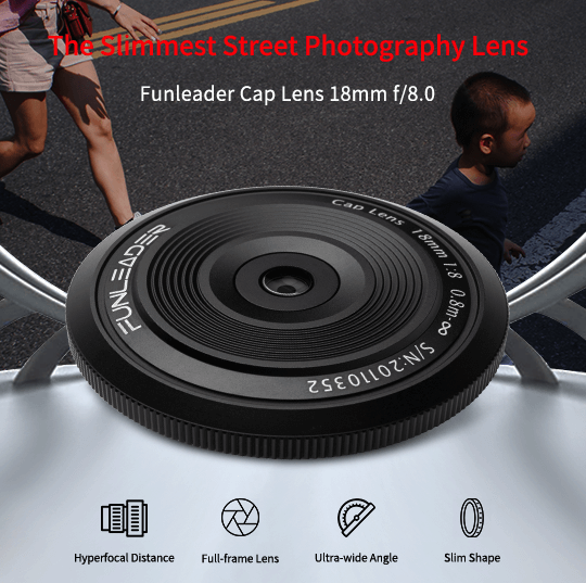 Объектив Funleader Cap Lens 18mm f/8.0 для полнокадровых беззеркальных камер стал доступен для заказа