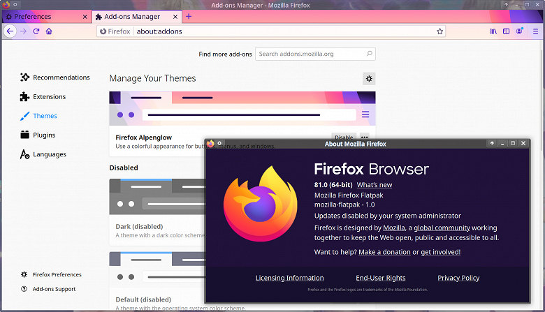 Mozilla выпустила новый Firefox с улучшениями и темой Alpenglow