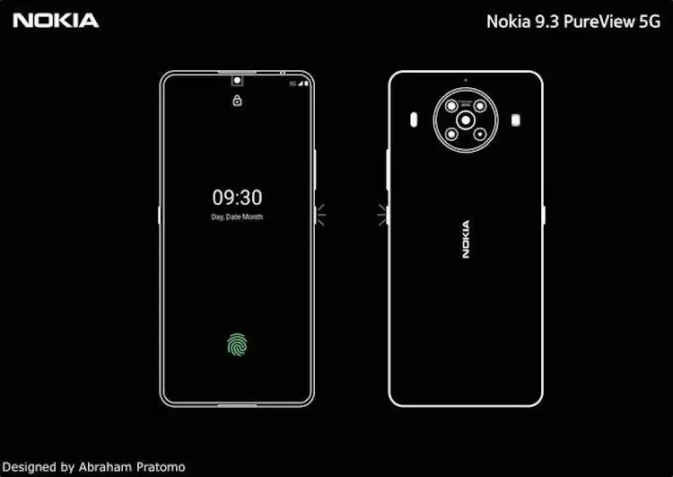 Первое изображение флагмана Nokia 9.3 PureView с камерой под экраном