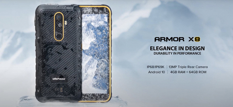 5,7 дюйма, 5080 мА•ч, NFC и IP69K. Представлен защищённый смартфон Ulefone Armor X8