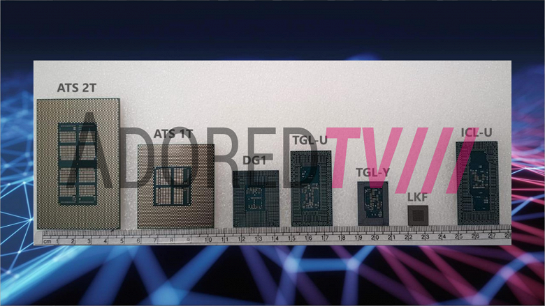 «Семейная» фотография GPU Intel нового поколения. На снимке можно увидеть сразу несколько продуктов на архитектуре Xe «Семейная» фотография GPU Intel нового поколения. На снимке можно увидеть сразу несколько продуктов на архитектуре Xe