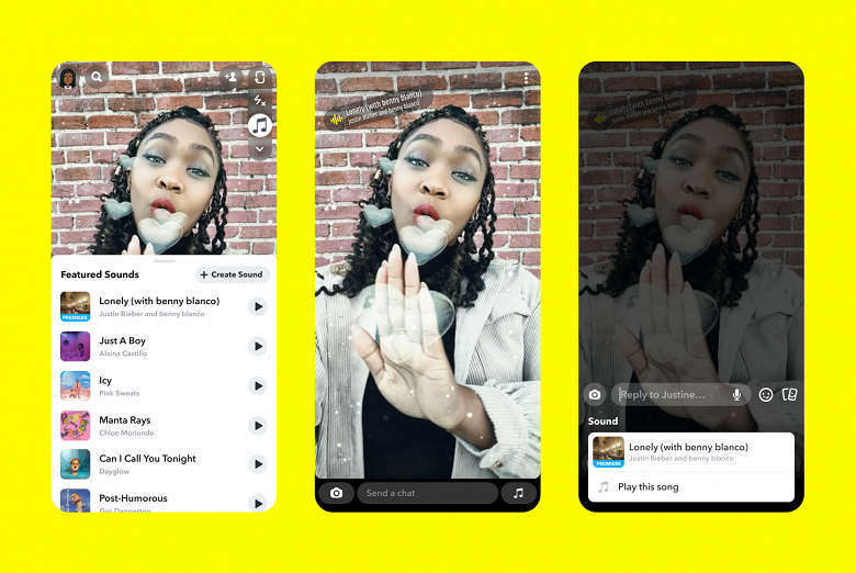 В Snapchat теперь можно добавлять музыку