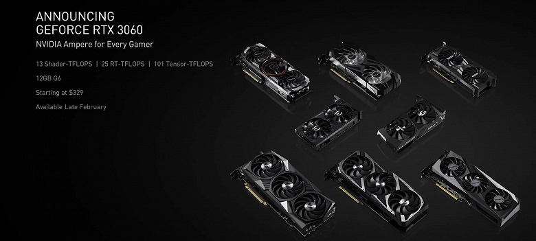 Ampere на любой кошелек. Представлена видеокарта Nvidia GeForce RTX 3060 за 330 долларов