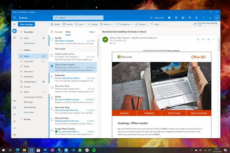 Microsoft заменит Mail и Calendar в Windows 10 улучшенным единым приложением