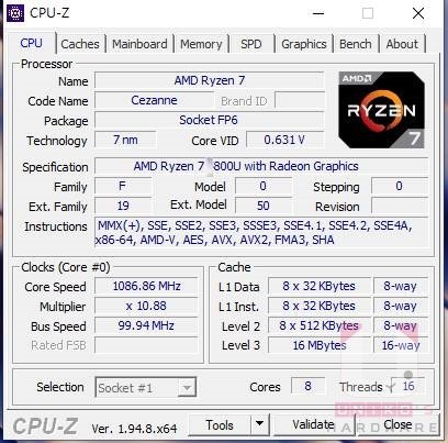 15-ваттный мобильный процессор AMD Ryzen 7 5800U обошел по производительности 95-ваттный настольный CPU Intel Core i9-9900KF