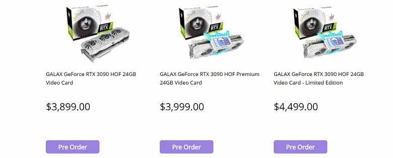 3 500 долларов за GeForce RTX 3090. Карты Galax RTX 3090 HOF появились в магазинах