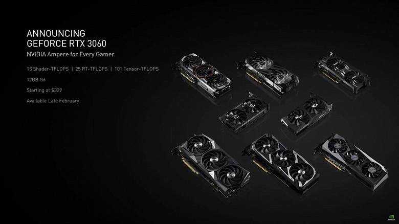12 ГБ памяти GDDR6, 3584 ядра CUDA, HDMI 2.1 и TDP 170 Вт. Все характеристики GeForce RTX 3060 перед стартом продаж