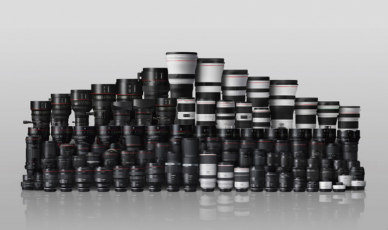 Выпущено 150 млн сменных объективов Canon RF и EF