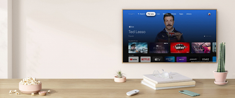 Google TV и Apple TV встретились. В оболочке Android TV появились приложение и сервис Apple 