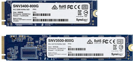Synology добавляет в линейки твердотельных накопителей SNV3400 и SNV3500 модели объемом 800 ГБ