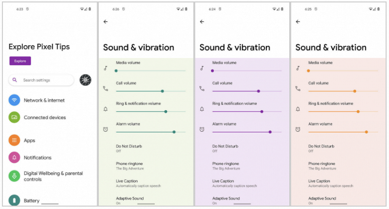 Самое заметное новшество Android 12: вид системы и приложений меняется в соответствии с обоями
