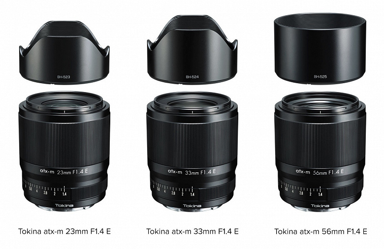 Tokina atx-m 23mm F1.4 E, 33mm F1.4 E and 56mm F1.4 E ordering begins November 12