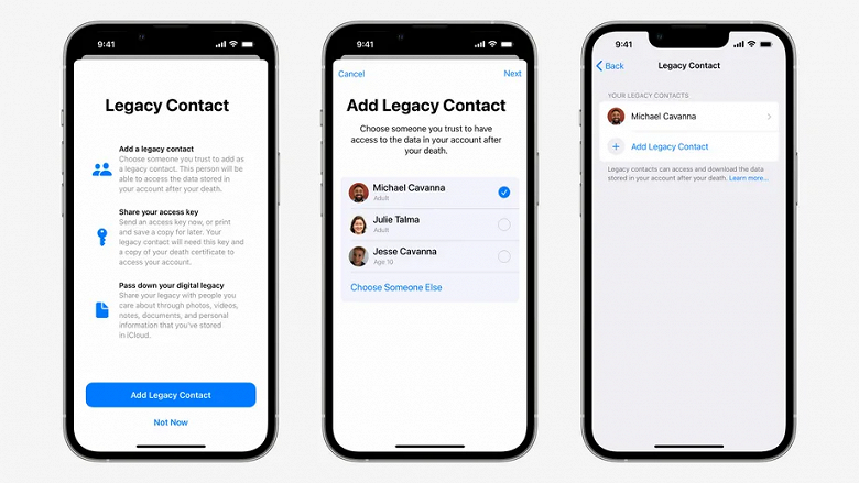 Digital inheritance: on iPhone, you can bequeath your data to selected contacts