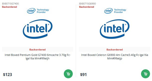 Без маленьких ядер и недорого. В Сети засветились Celeron G6900 и Pentium Gold G7400 — самые дешёвые CPU Intel Alder Lake