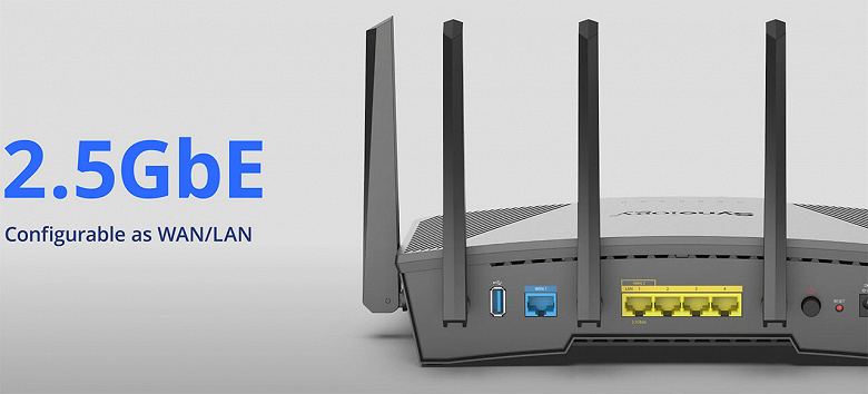 Маршрутизатор Synology RT6600ax поддерживает диапазон Wi-Fi UNII-4 (5,9 ГГц)