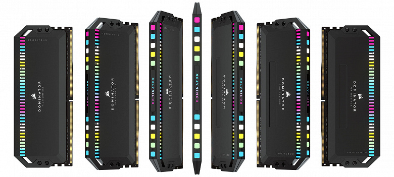 Серию Corsair Dominator Platinum RGB DDR5 возглавили модули памяти, работающие на эффективной частоте 6400 МГц