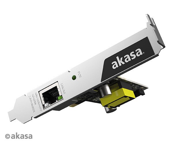 Карта расширения Akasa AK-PCCE25-02 позволяет добавить в конфигурацию системы порт 2.5GbE с поддержкой PoE 25,5 Вт