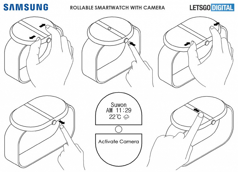 The circle turns into an oval.  Samsung patents a smartwatch with a sliding screen