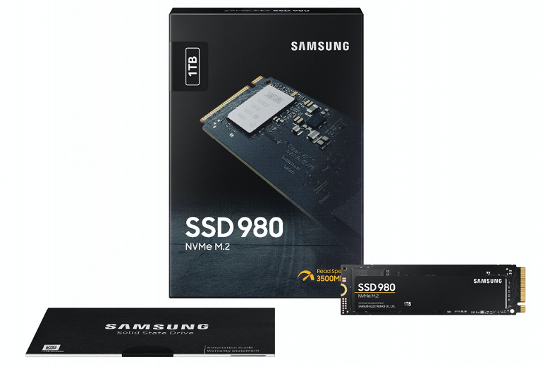 Представлены доступные и очень быстрые SSD Samsung 980 NVMe без DRAM-буфера