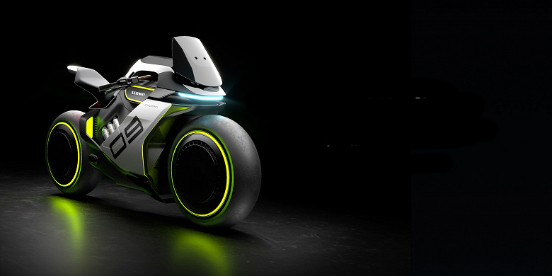 Футуристический водородный мотоцикл с «парящими колёсами». Segway Apex H2 через два года станет серийным продуктом