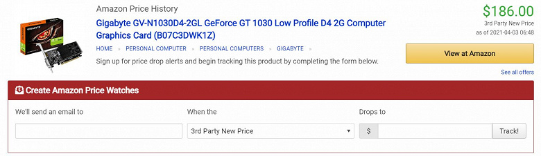 Дефицит видеокарт заставляет производителей воскрешать модели, о которых уже подзабыли. Gigabyte возвращает в продажу GeForce GT 1030, но цена шокирует