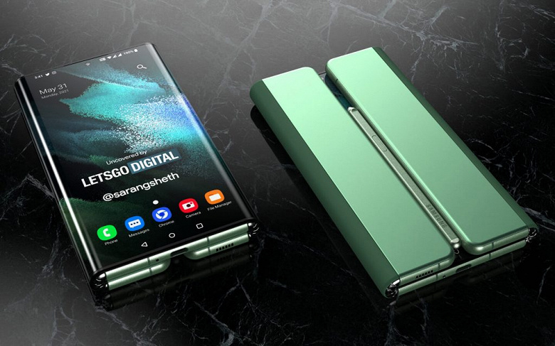 Так выглядит потенциальный Galaxy Z Fold Tab. Планшет Samsung с гибким экраном, складываемым вдвое, показали на качественных рендерах