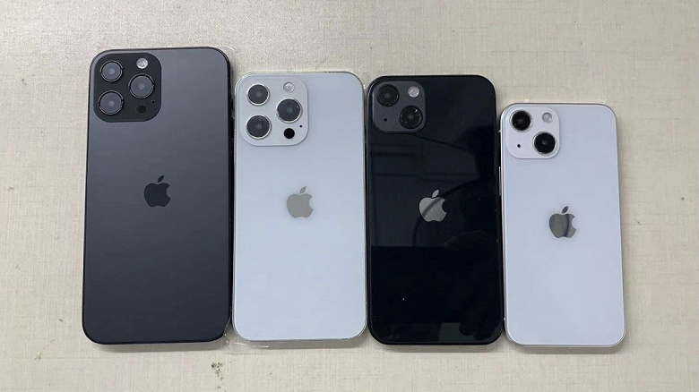 iPhone 13, iPhone 13 mini, iPhone 13 Pro и iPhone 13 Pro Max впервые показали на общей фотографии точных макетов