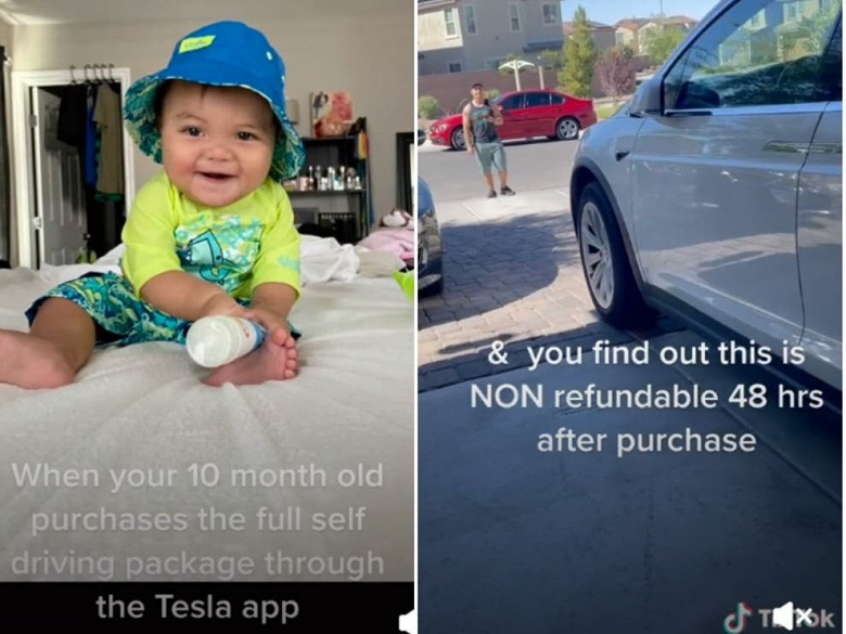 10-месячный ребёнок купил обновление за 10 000 долларов для Tesla