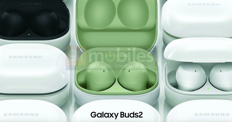 Как Galaxy Buds Pro, но без активного шумоподавления. Беспроводные наушники Samsung Galaxy Buds 2 показали на официальных изображениях