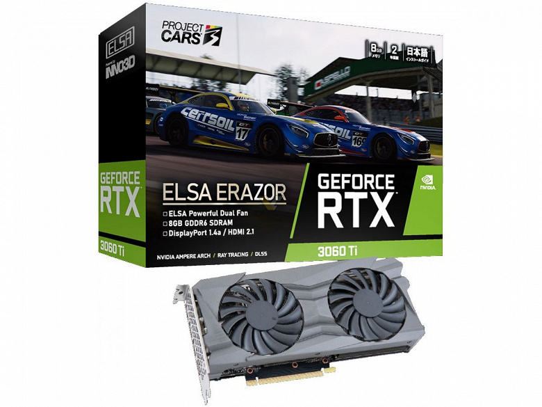 In Japan, the sale of the ELSA GeForce RTX 3060 Ti LHR Erazor video card, created in cooperation with the developer of the game Project Cars 3, has begun