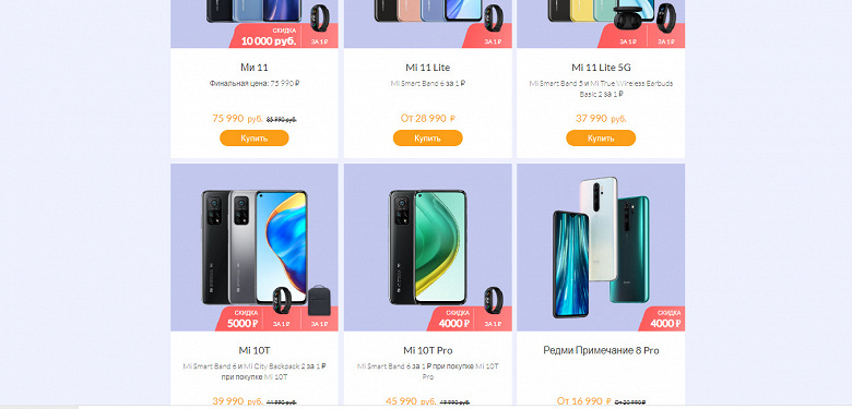 Xiaomi «урезала» цены на смартфоны и другую технику до 10 000 рублей в России