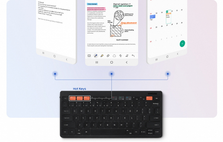 Mobile wireless keyboard Samsung Smart Keyboard Trio 500 arrived in Russia