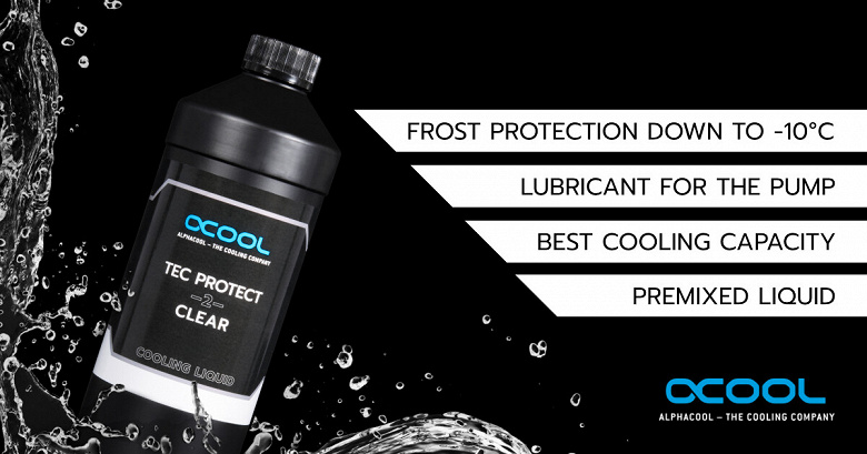 Компания Alphacool представила прозрачную охлаждающую жидкость Tec Protect 2 Clear