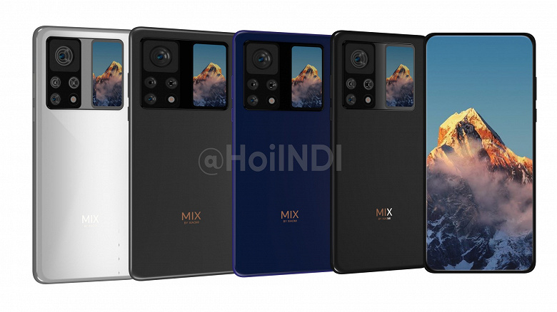 Mi Mix 4 с квадрокамерой и дополнительным экраном показали на новых рендерах