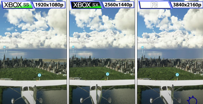 Xbox Series S / X vs. PC in the most demanding game.  Consoles compared to the top PC in Microsoft Flight Simulator