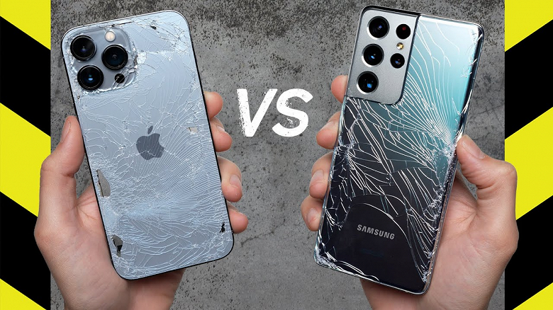 iPhone 13 Pro Max прошёл суровый тест на прочность в сравнении с Samsung Galaxy S21 Ultra