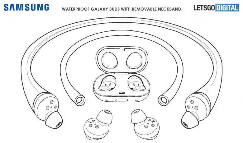 Samsung патентует гибрид проводных и беспроводных наушников, которые можно будет использовать в бассейне