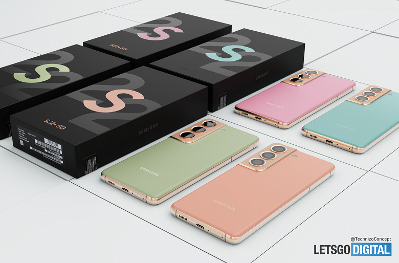 Samsung Galaxy S22+ в разных цветах с упаковкой показали на качественных изображениях