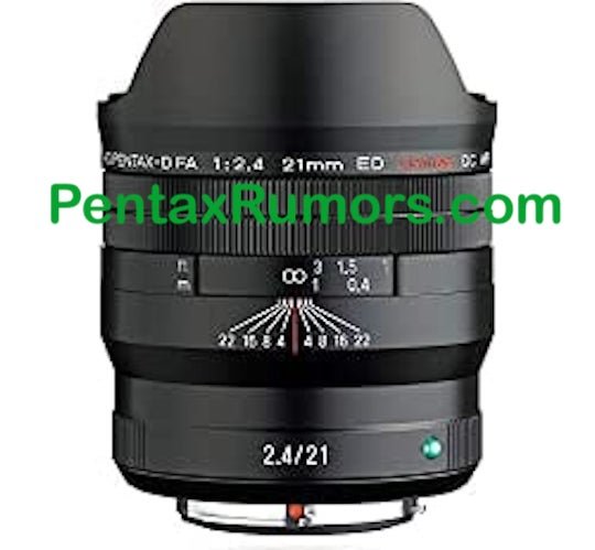 В ближайшие недели ожидается анонс объектива HD Pentax-D FA 21mmF2.4ED Limited DC WR