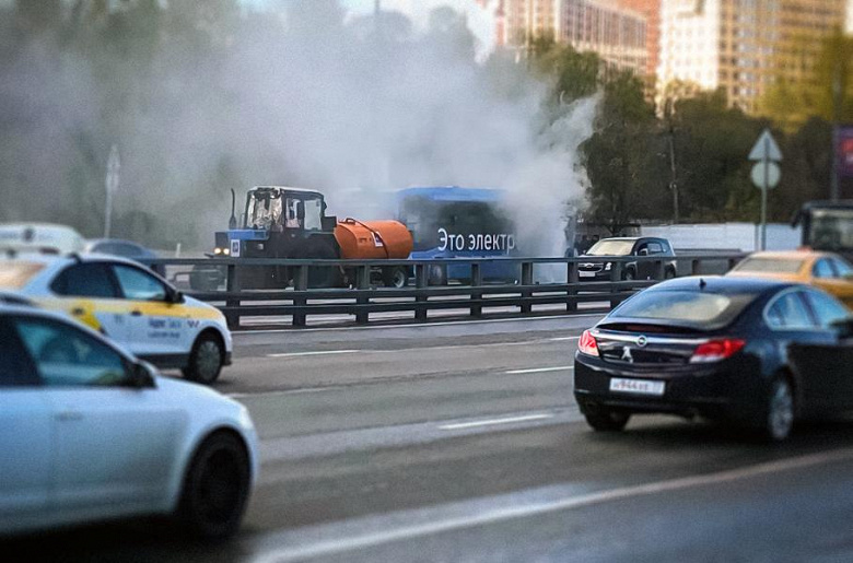 В Москве загорелся электробус. Это уже третий случай за месяц