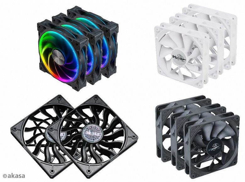 Ассортимент Akasa пополнили наборы вентиляторов SOHO AR, Viper Black/White и Slim Fan